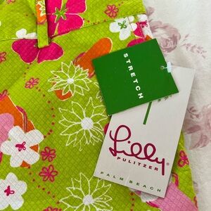 NWT - Lilly Pulitzer Capris in Gidget Green Flip Flop Pattern